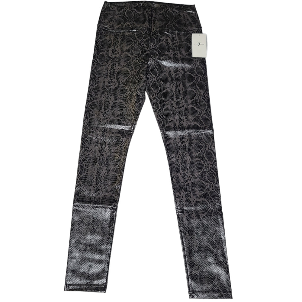 7 For All Mankind Faux Leather Snake Print Leggings-NWT